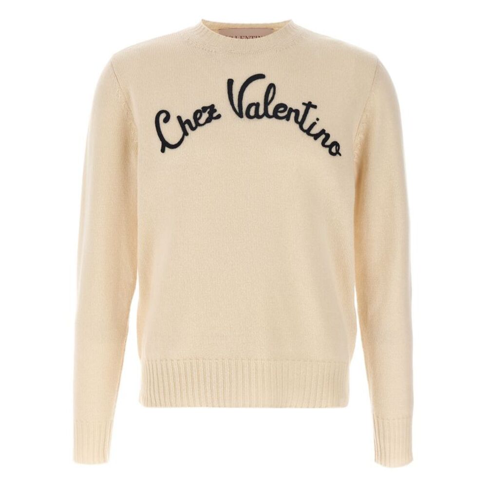 Valentino Garavani Beige Virgin Wool Men's Cardigan